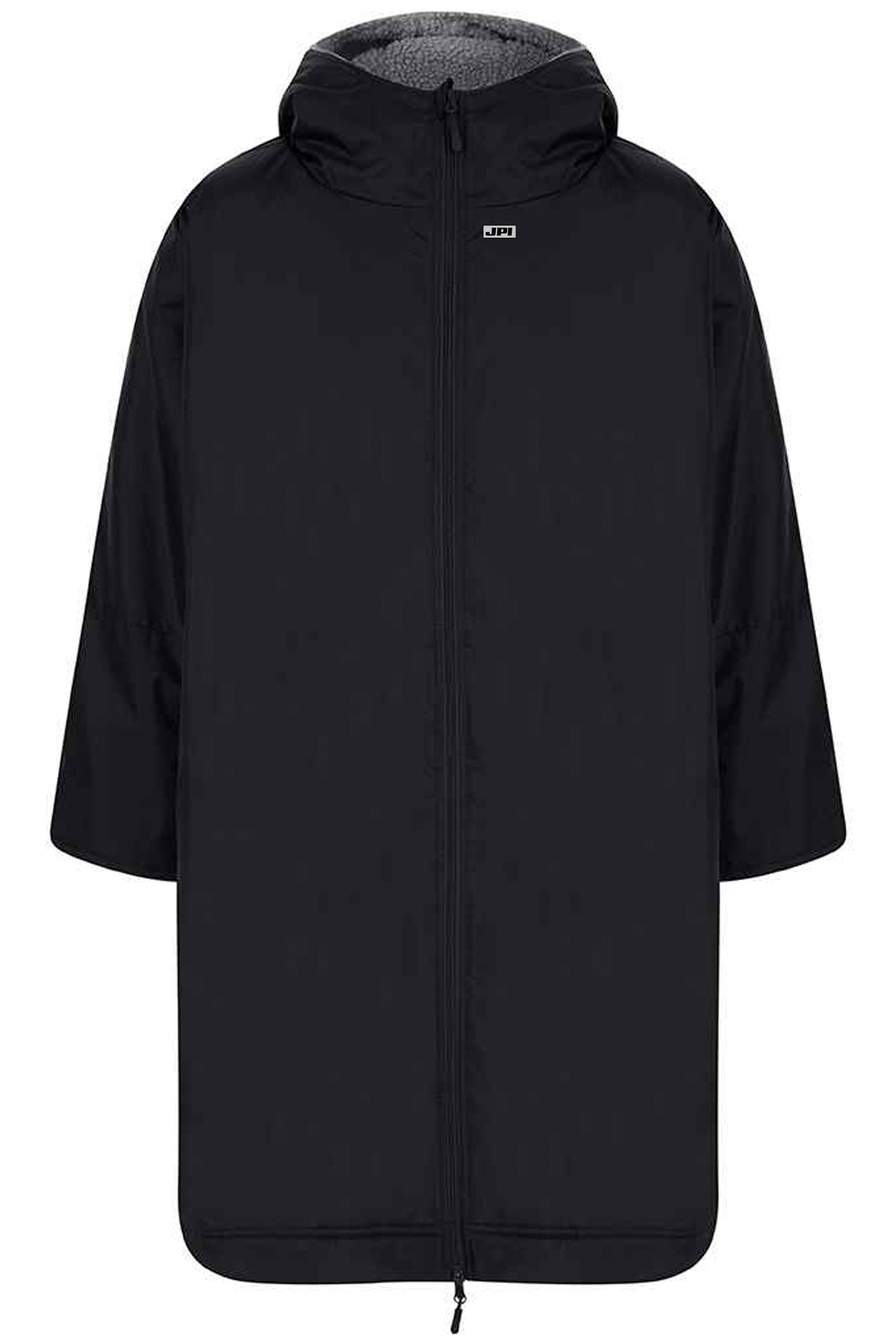 JPI Robe. All weather robe, teddy fleece lining, waterproof and windproof. Picture shows black robe.