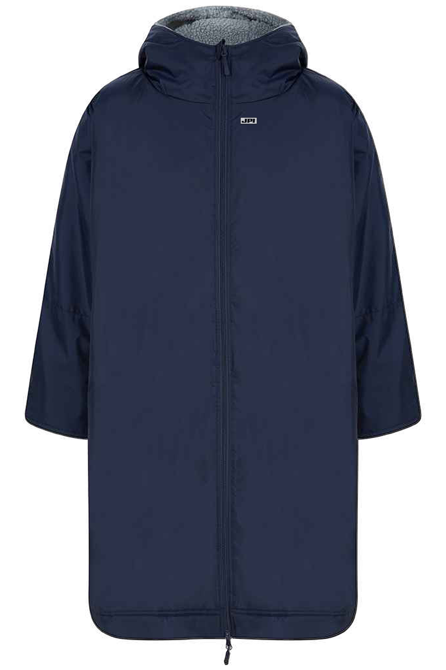 JPI Robe. All weather robe, teddy fleece lining, waterproof and windproof. Picture shows navy robe.